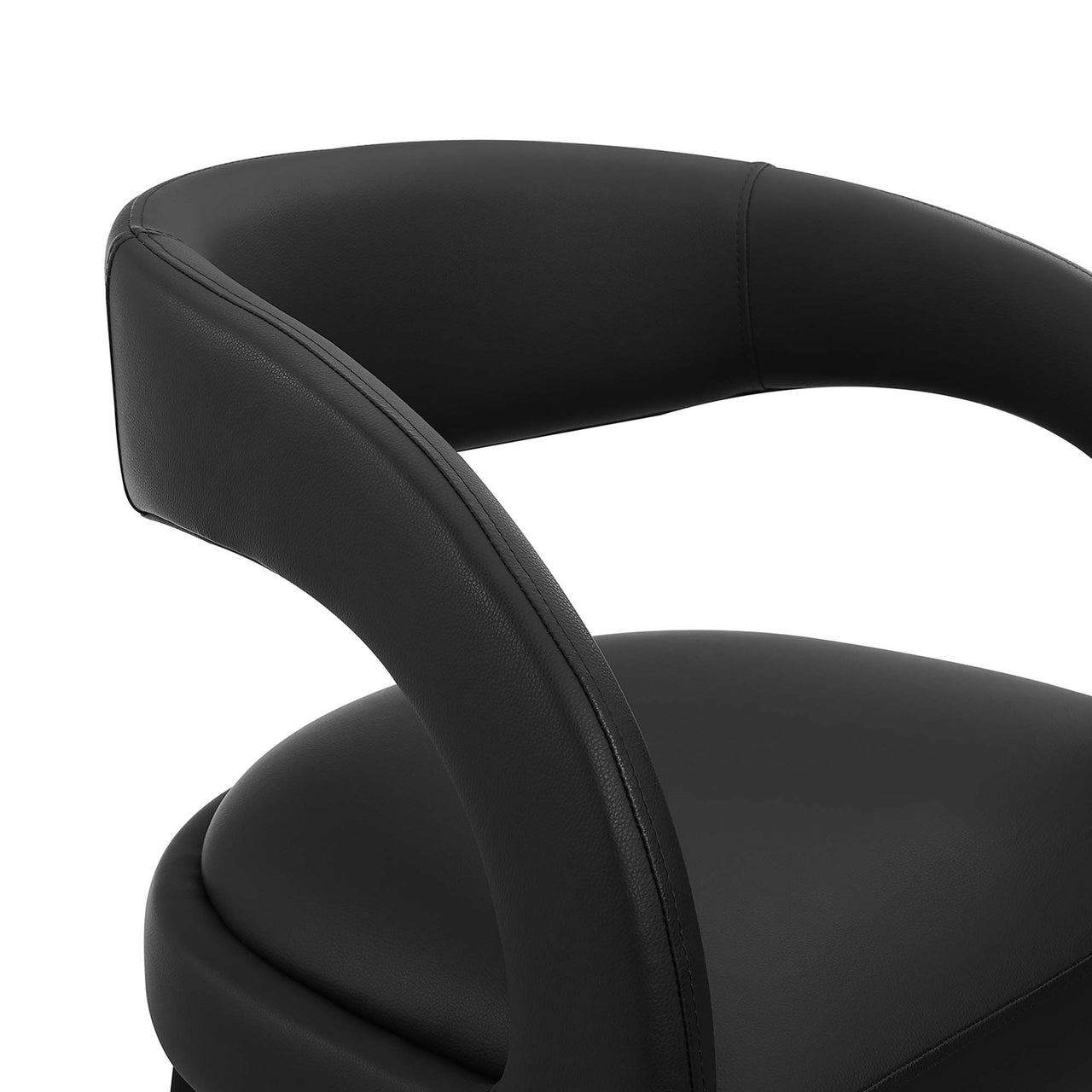 Heron Faux Leather Bar Stool Set of 2, Black