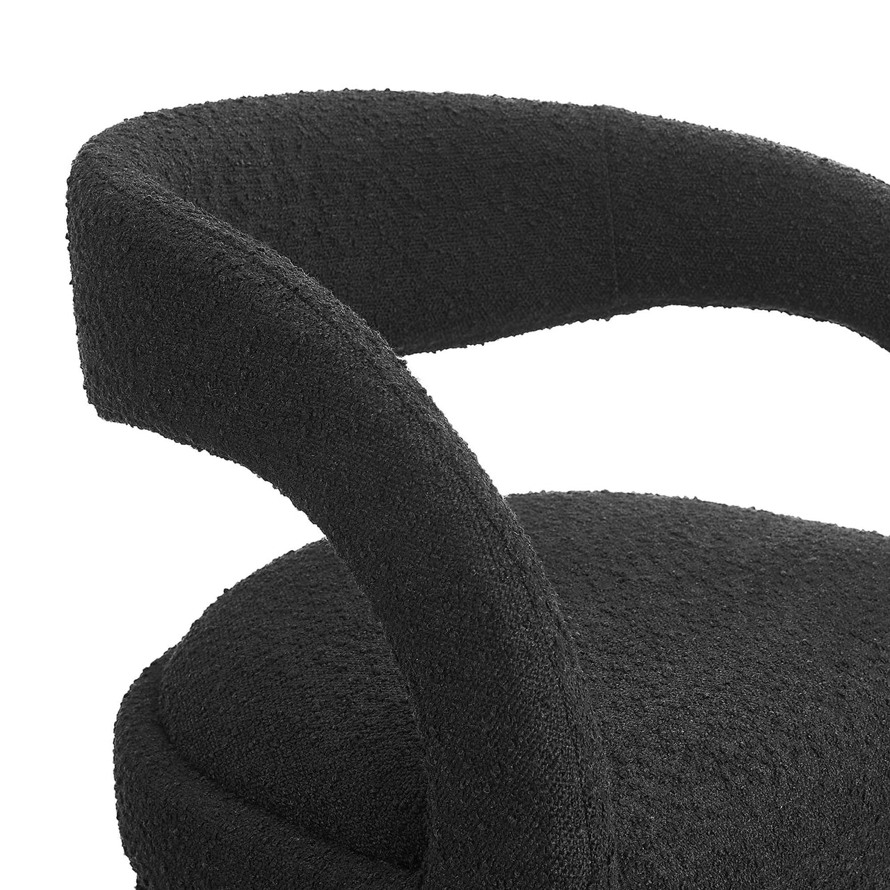 Heron Boucle Bar Stool Set of 2, Black & Silver