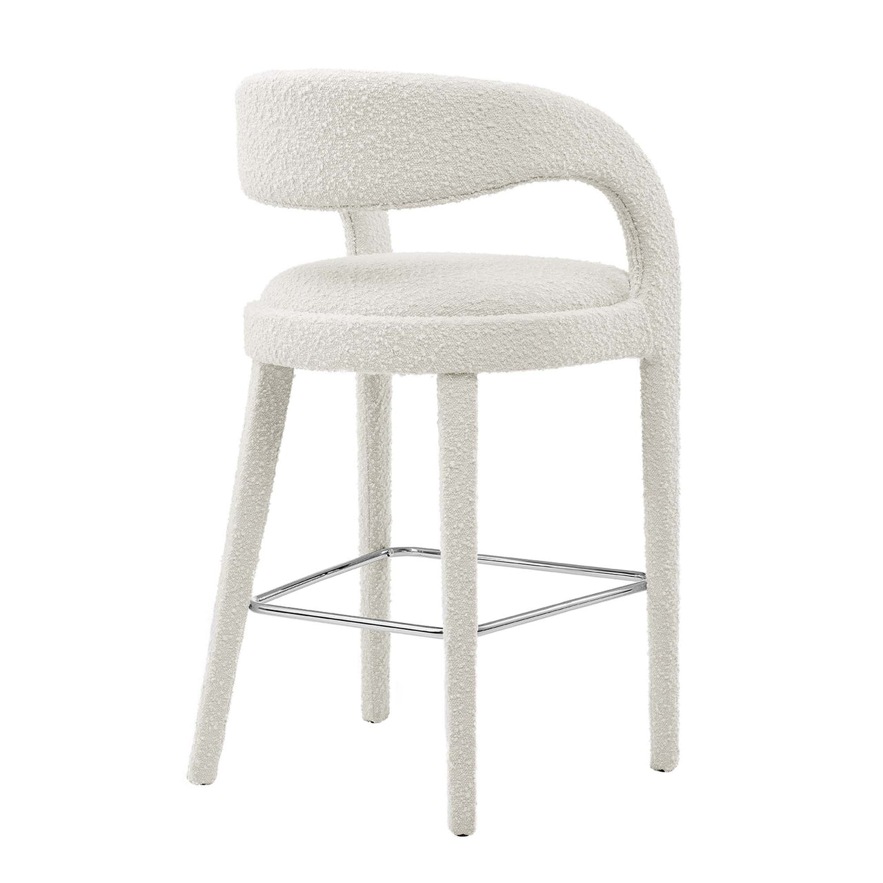 Heron Boucle Bar Stool Set of 2, Ivory