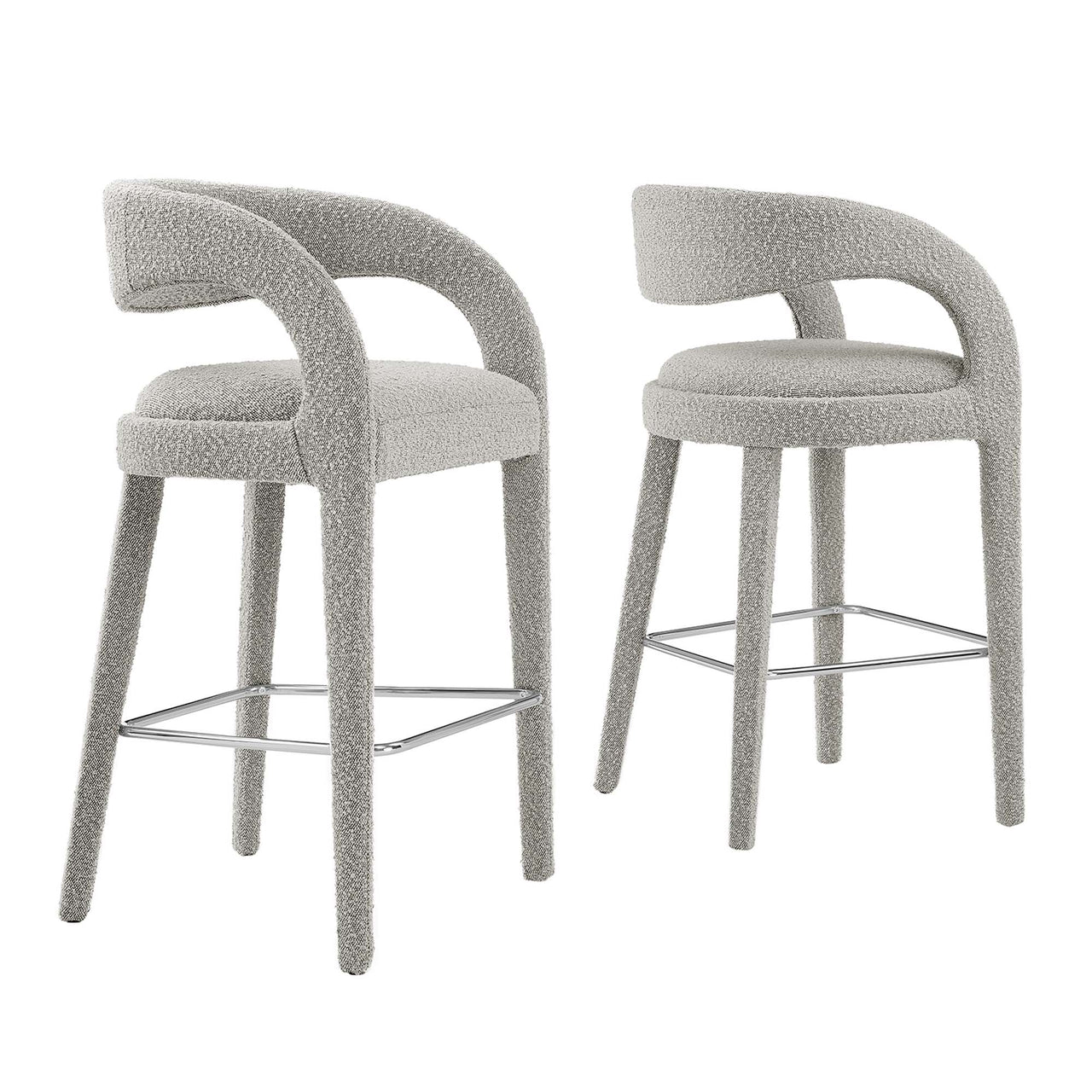 Heron Boucle Bar Stool Set of 2, Taupe