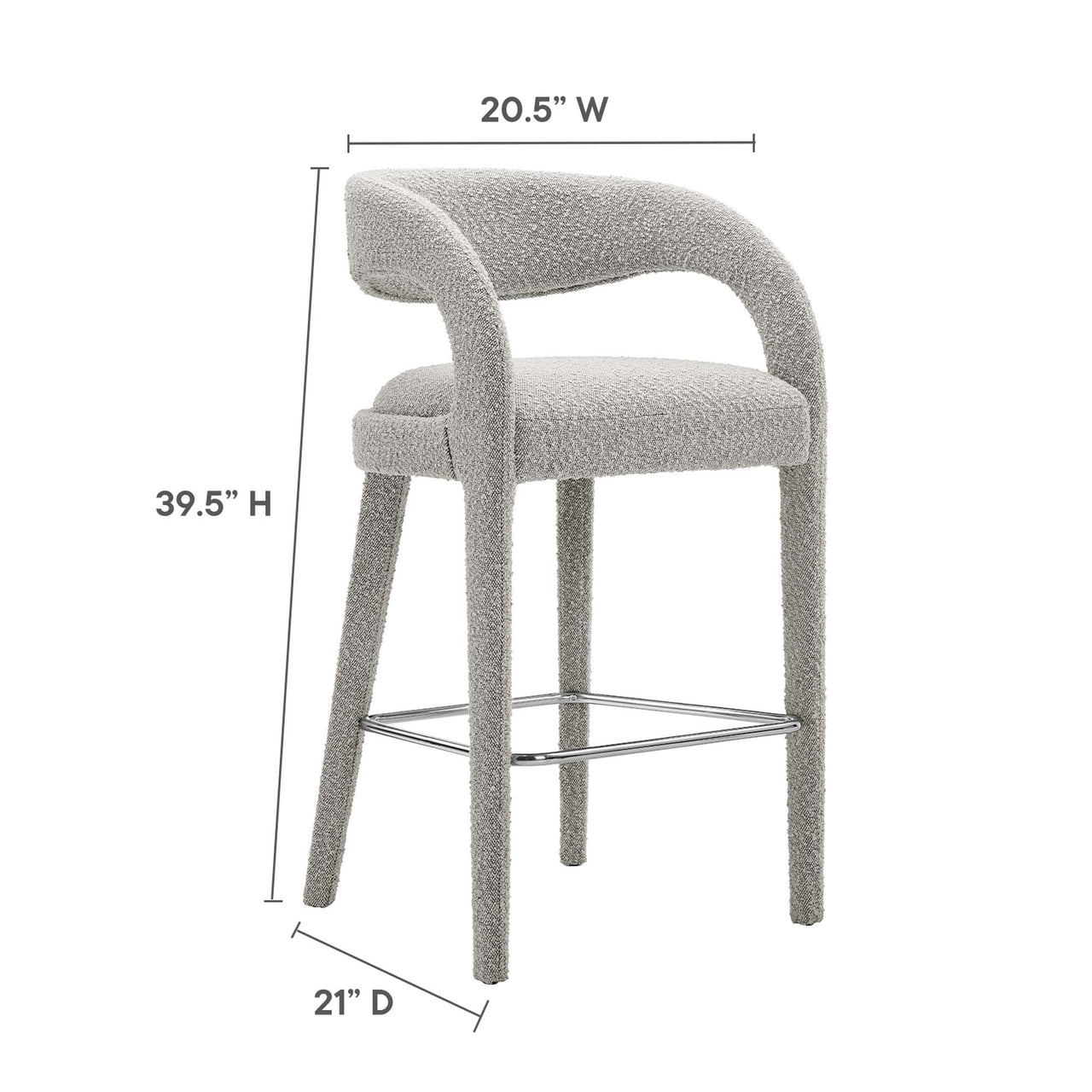 Heron Boucle Bar Stool Set of 2, Taupe