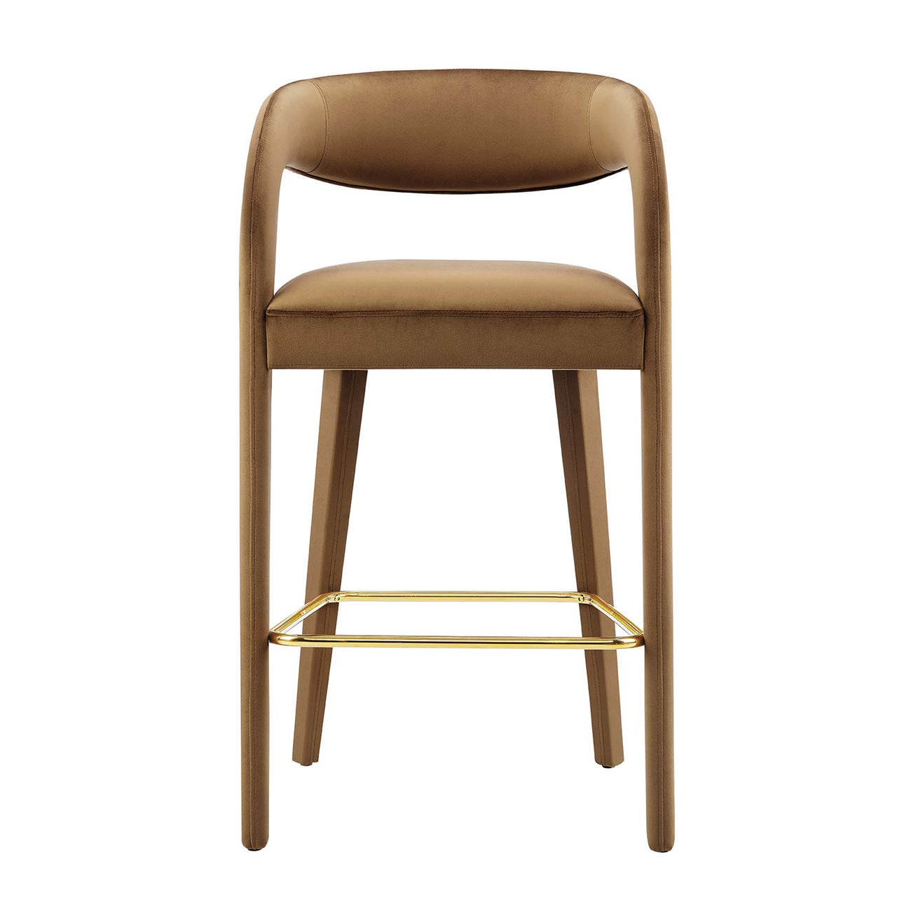 Heron Velvet Bar Stool Set of 2, Brown