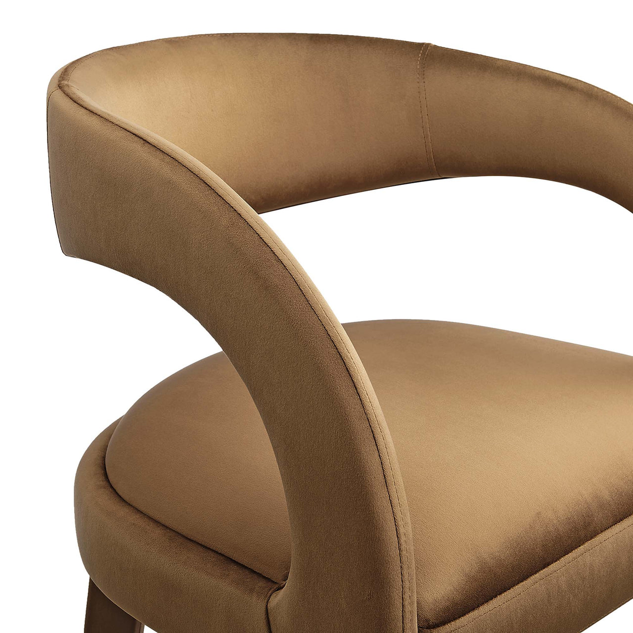 Heron Velvet Bar Stool Set of 2, Brown