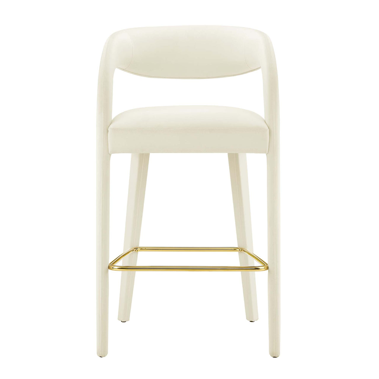 Heron Velvet Bar Stool Set of 2, Ivory