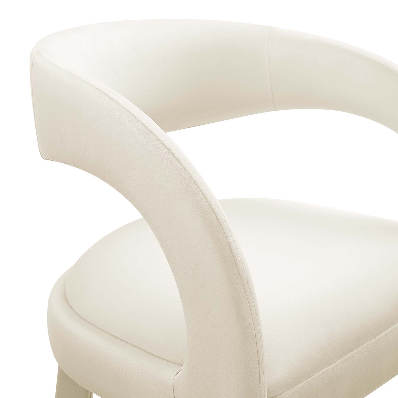 Heron Velvet Bar Stool Set of 2, Ivory