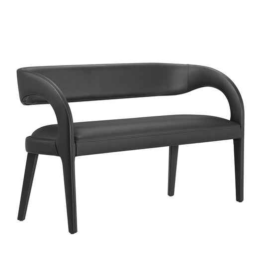 Pinnacle Vegan Leather Accent Bench, Black