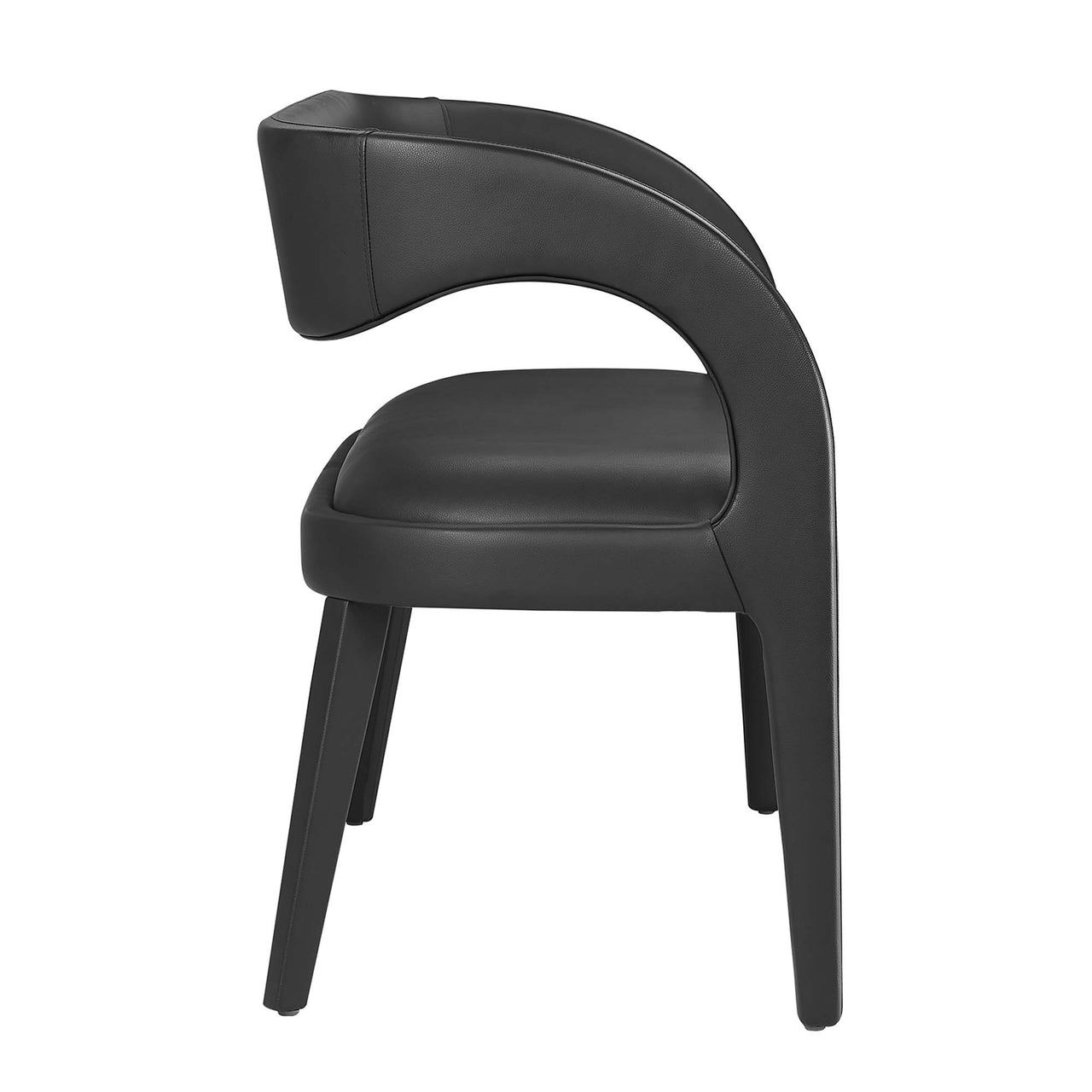 Heron Faux Leather Bench, Black