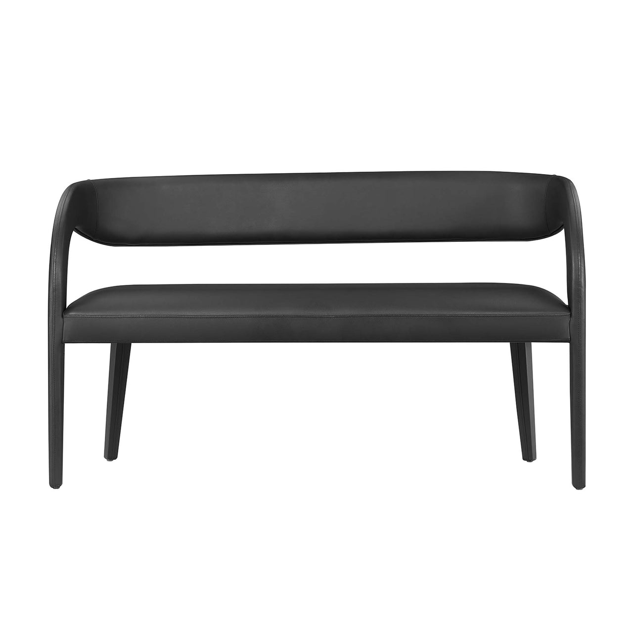 Heron Faux Leather Bench, Black