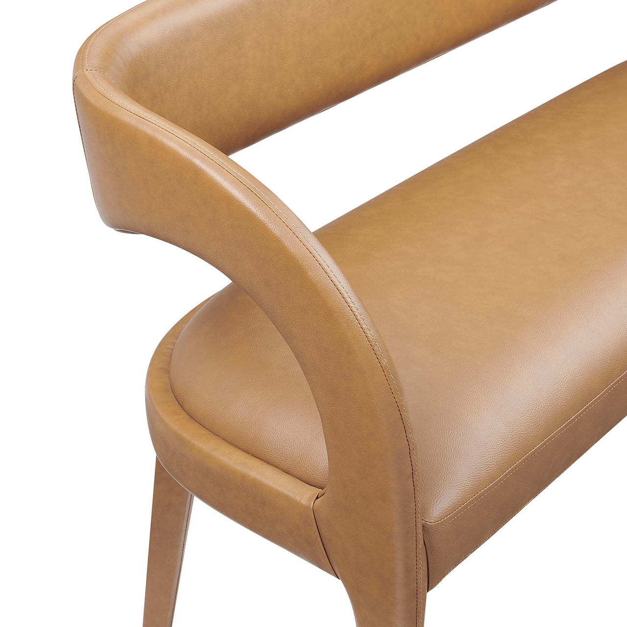 Heron Faux Leather Bench, Tan