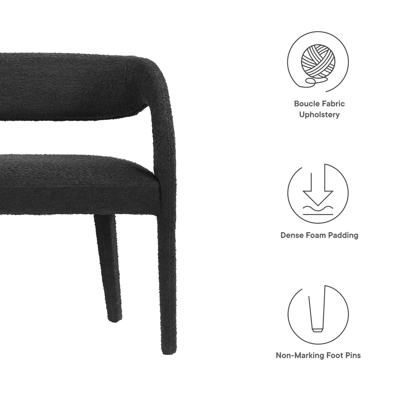 Heron Boucle Bench, Black