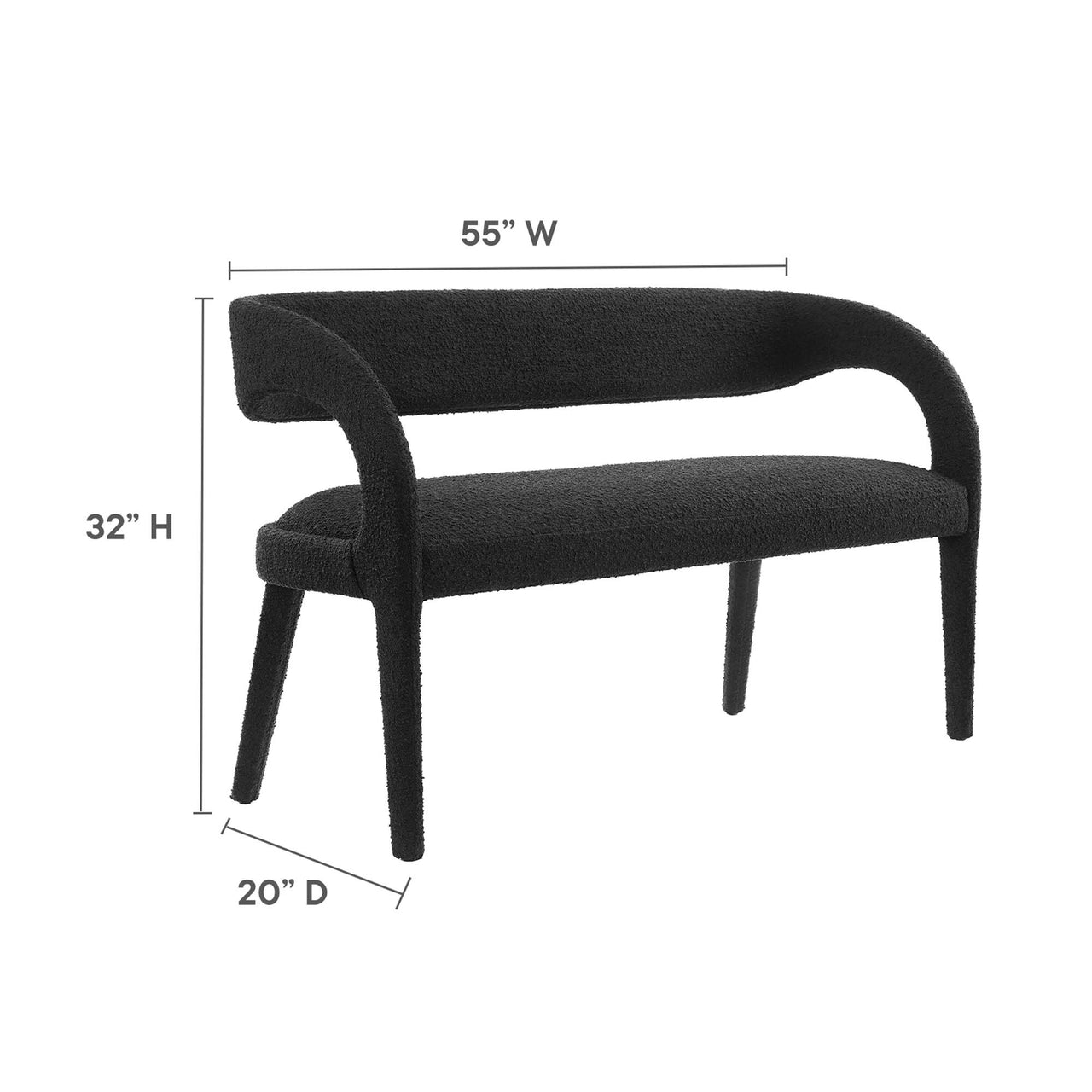 Heron Boucle Bench, Black