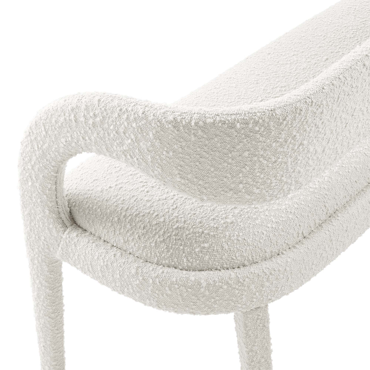 Heron Boucle Bench, Ivory