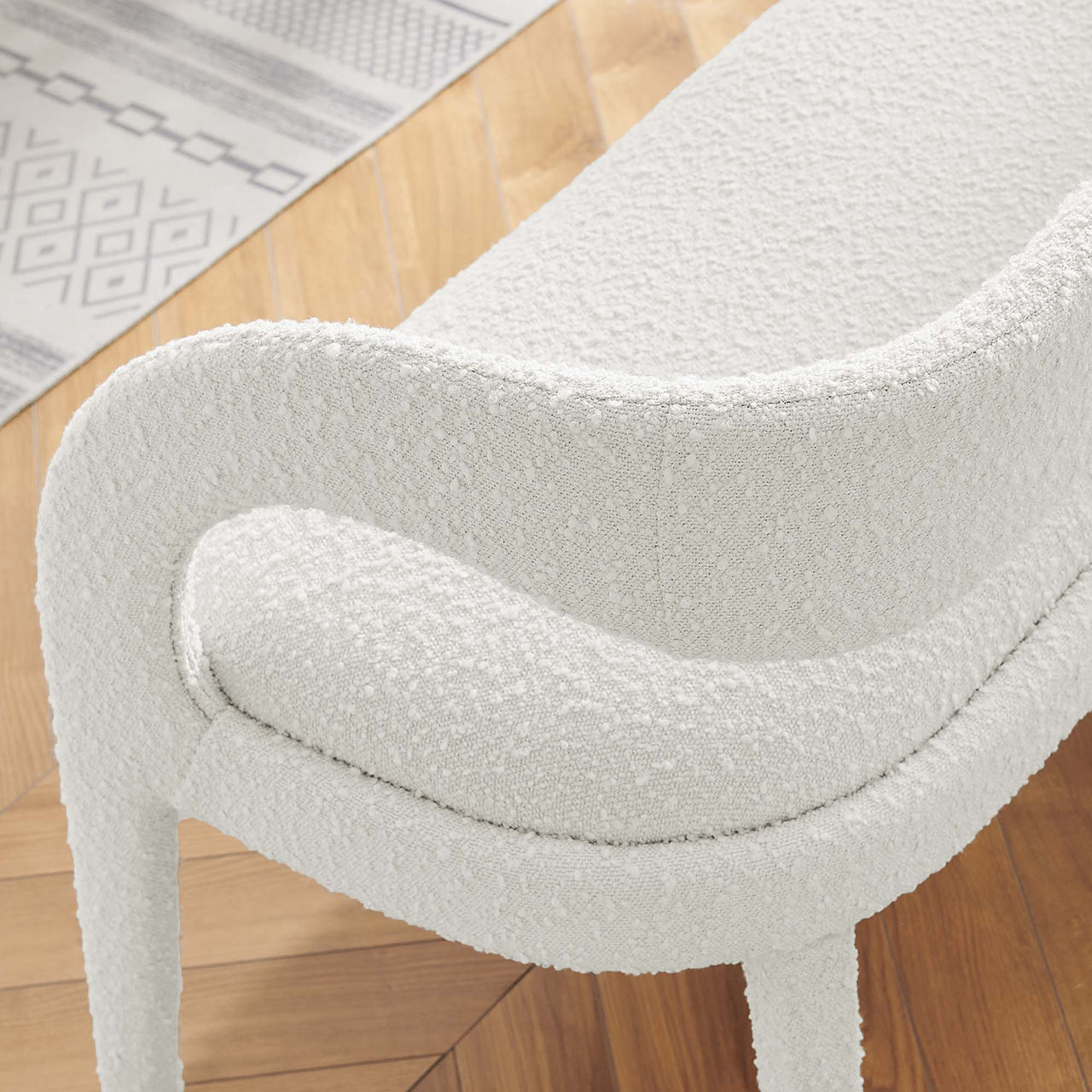 Heron Boucle Bench, Ivory