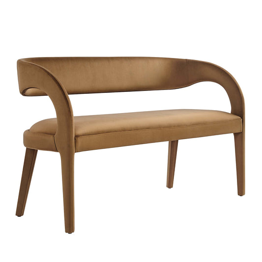 Pinnacle Performance Velvet Accent Bench, Brown