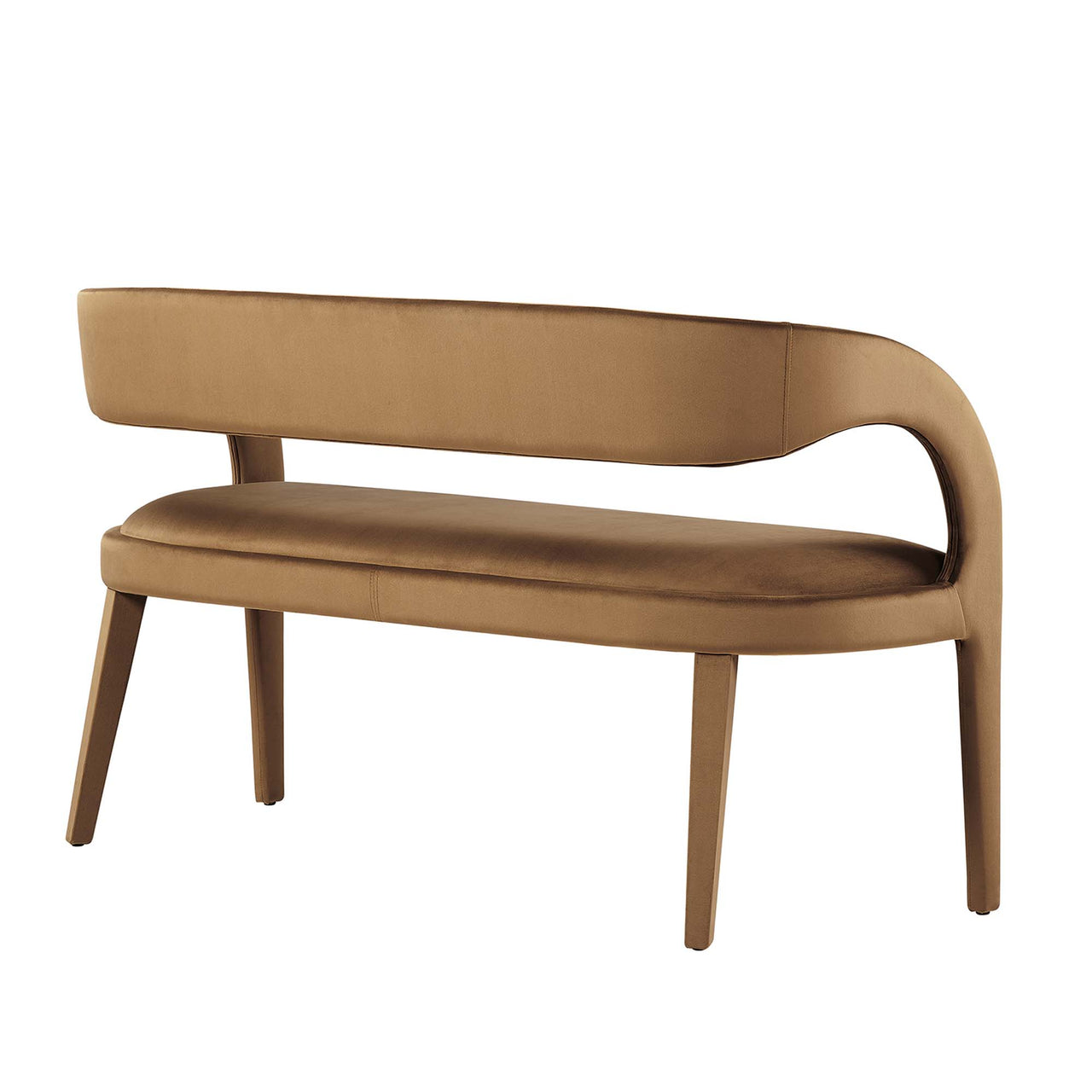 Heron Velvet Bench, Brown