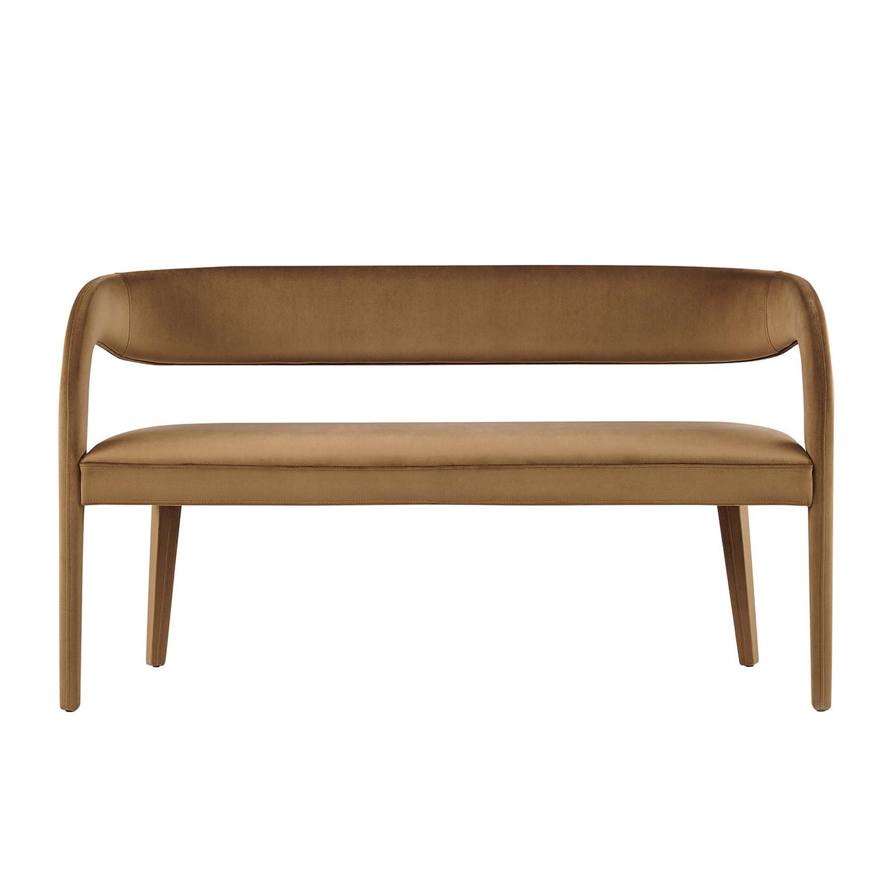 Heron Velvet Bench, Brown