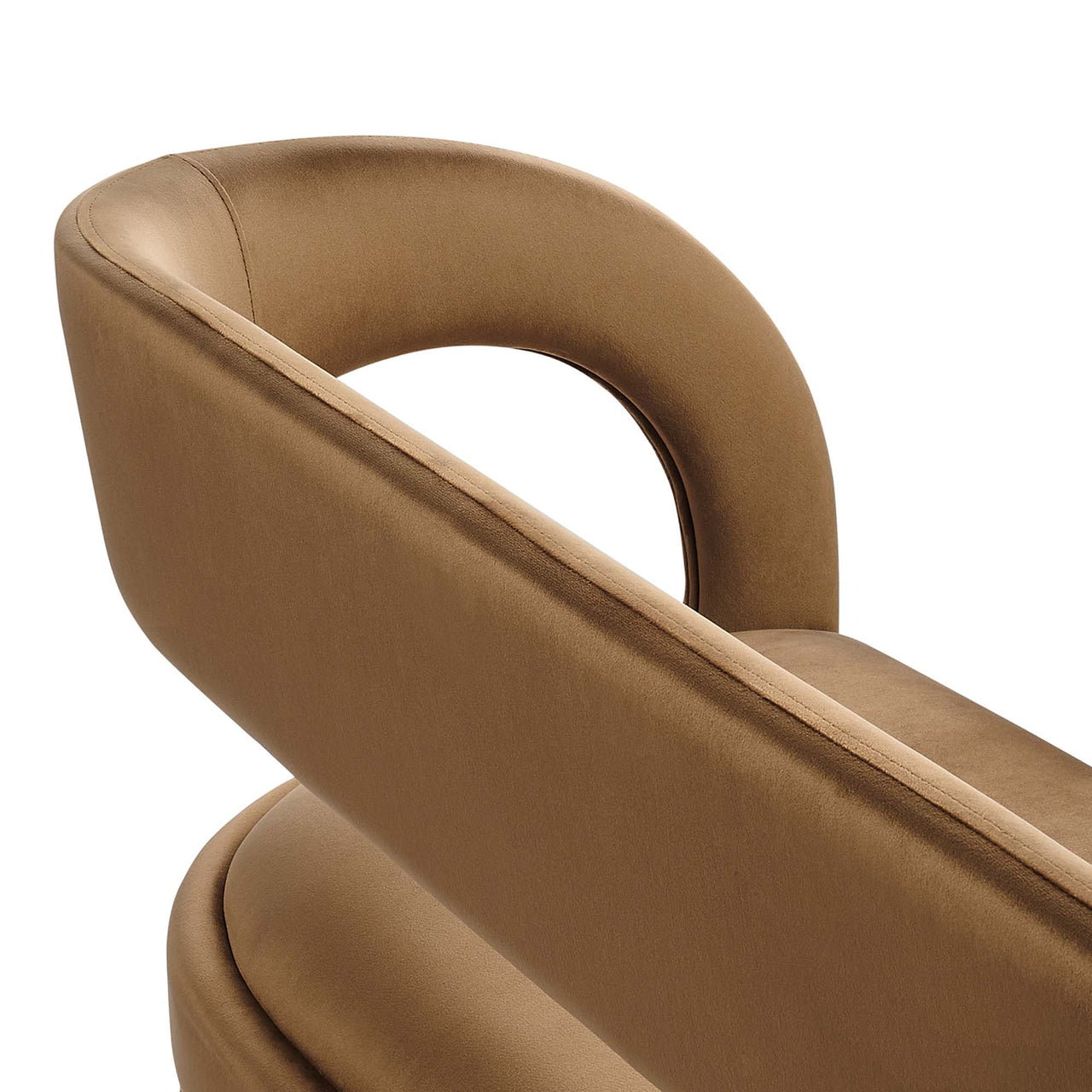 Heron Velvet Bench, Brown