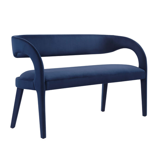 Pinnacle Performance Velvet Accent Bench, Midnight Blue