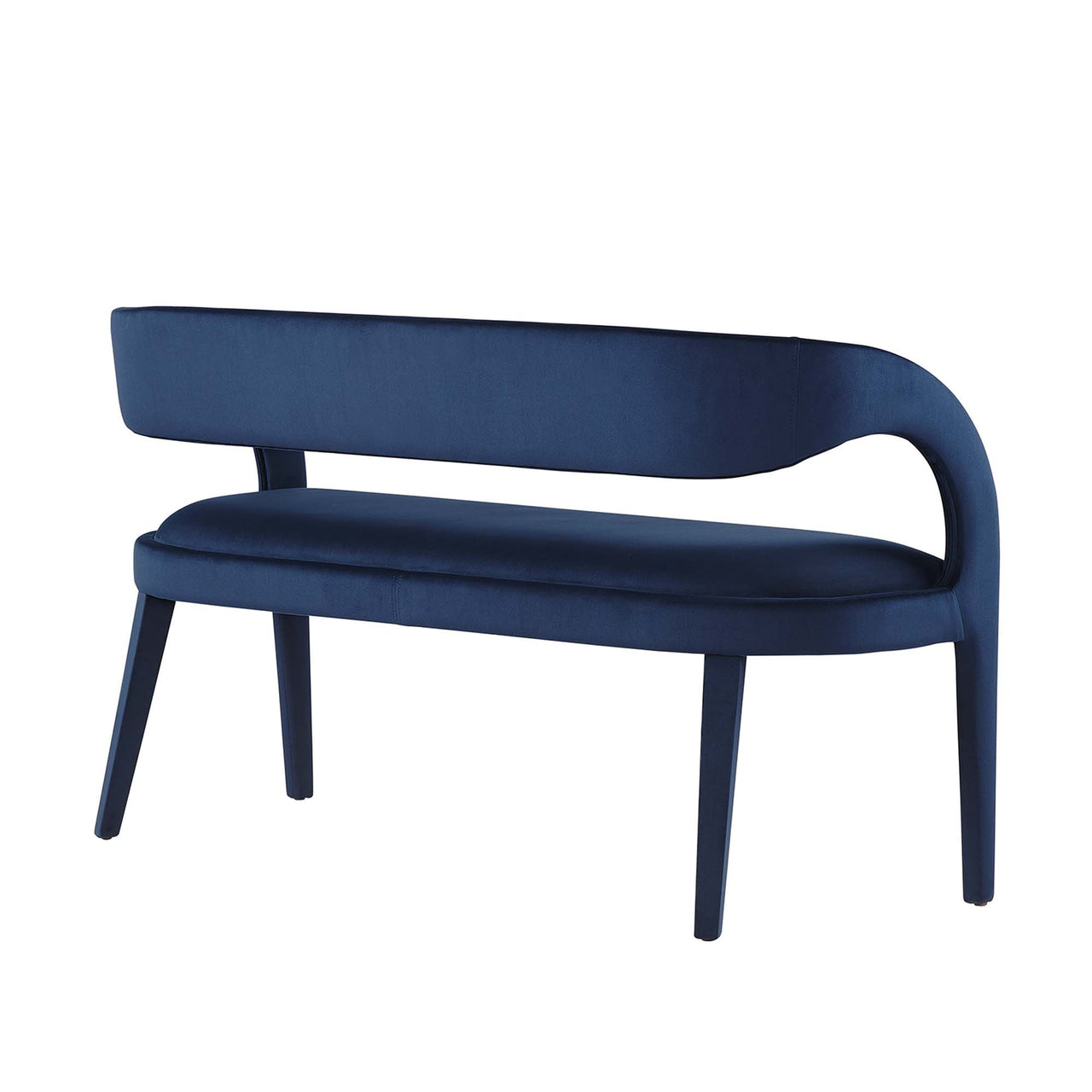Heron Velvet Bench, Dark Blue