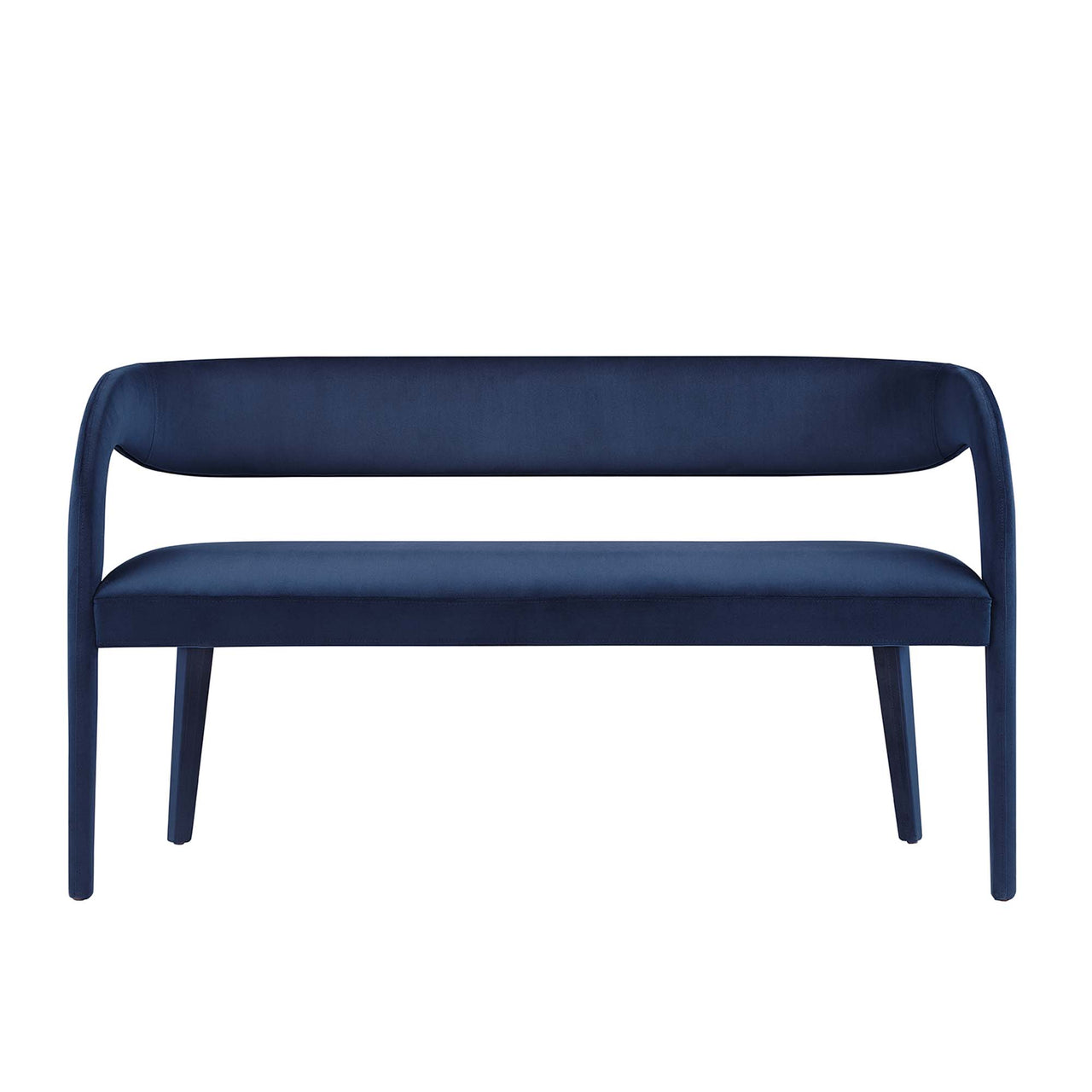 Heron Velvet Bench, Dark Blue