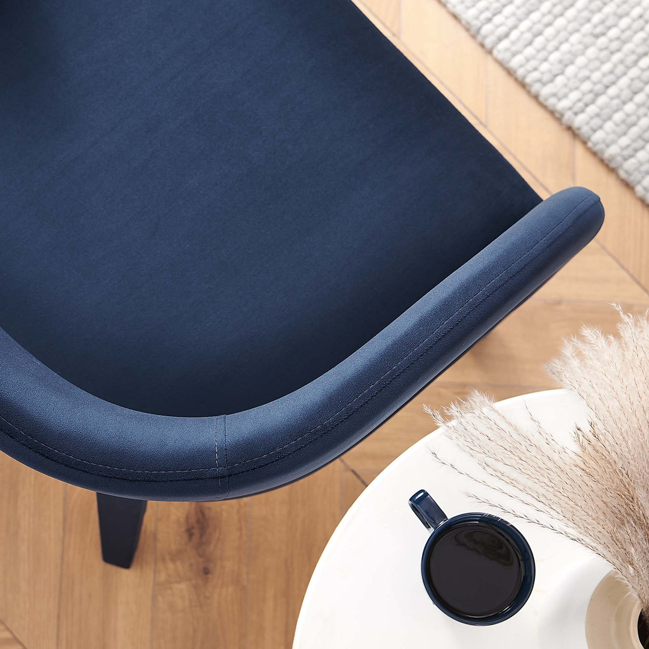 Heron Velvet Bench, Dark Blue