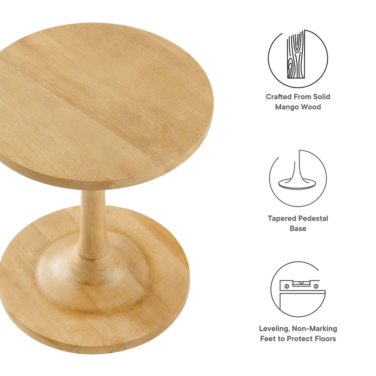 Burst Round Side Table, Oak