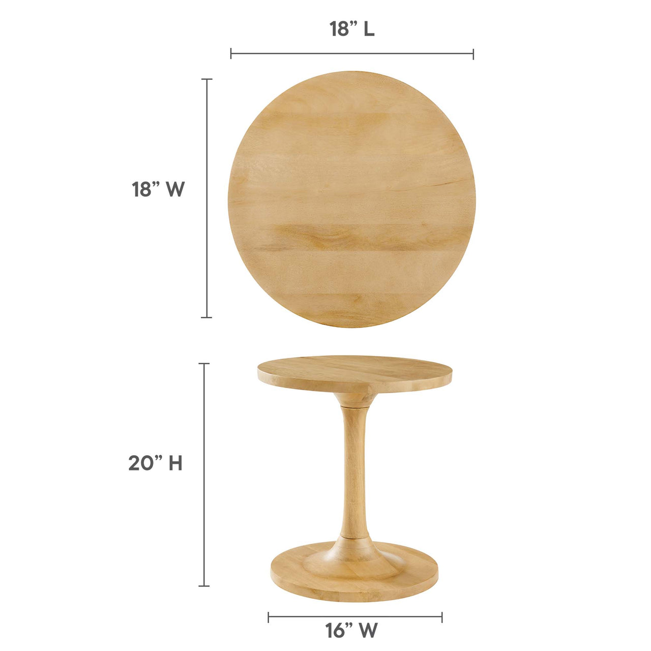 Burst Round Side Table, Oak
