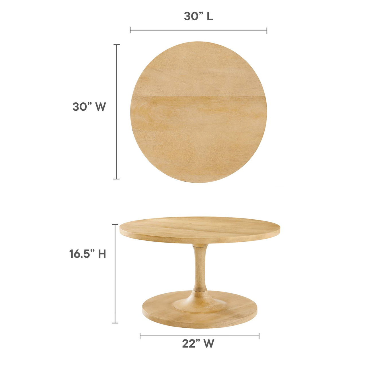 Burst Round Coffee Table, Oak