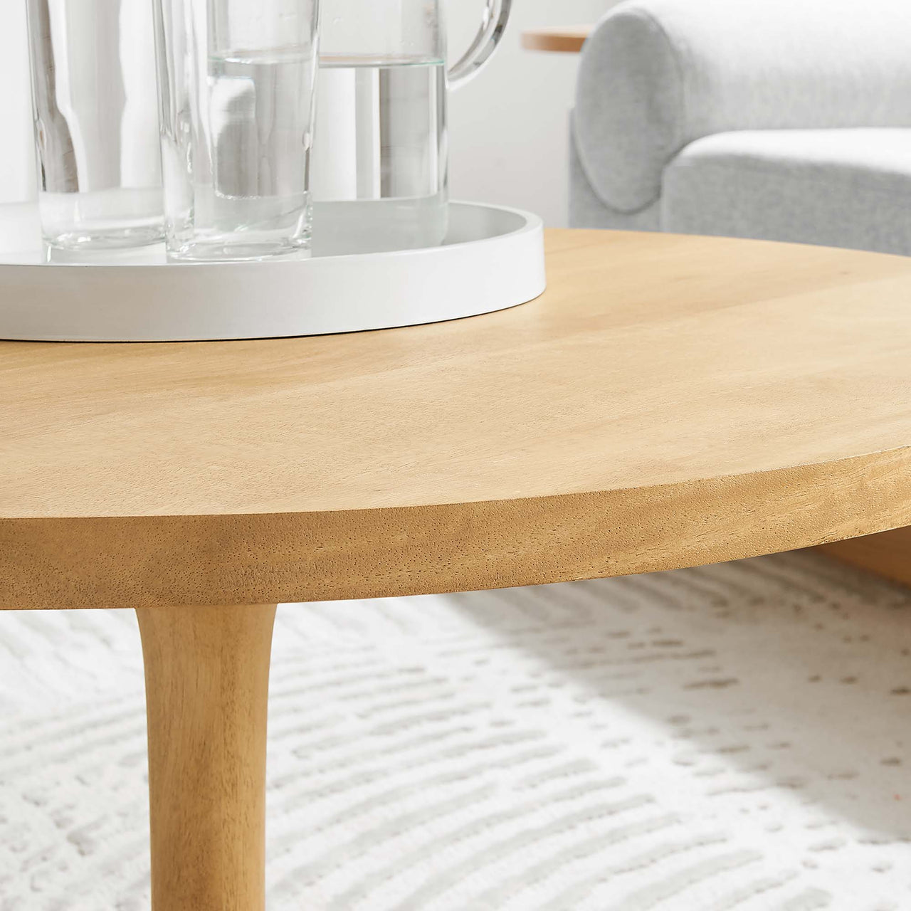 Burst Round Coffee Table, Oak