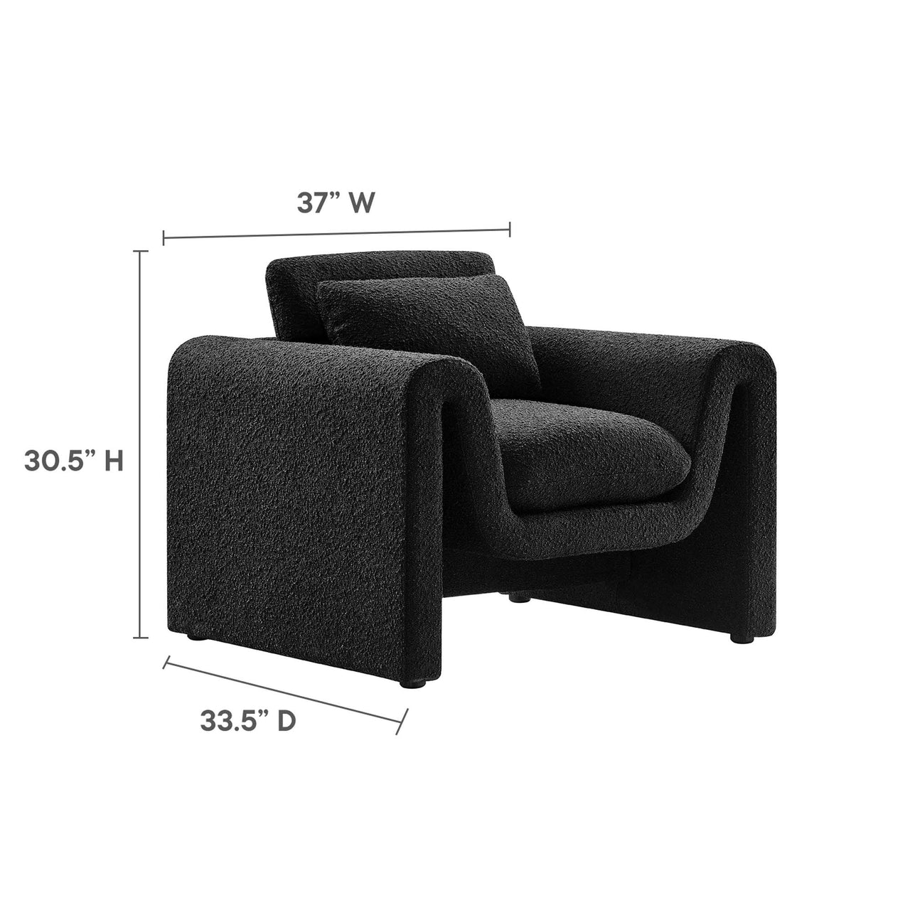 Jorwyn Boucle Accent Chair, Black