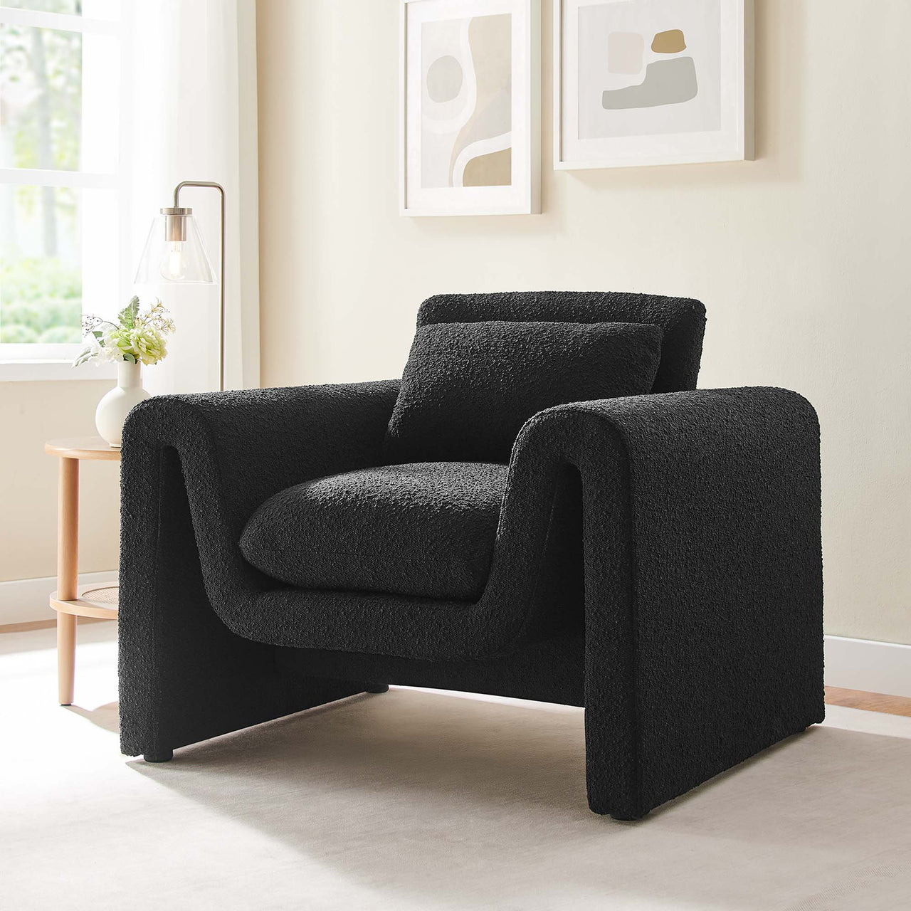 Jorwyn Boucle Accent Chair, Black