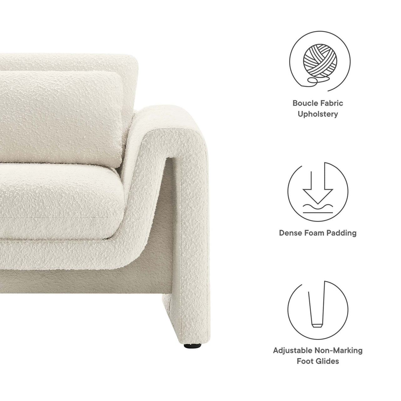 Jorwyn Boucle Accent Chair, Ivory