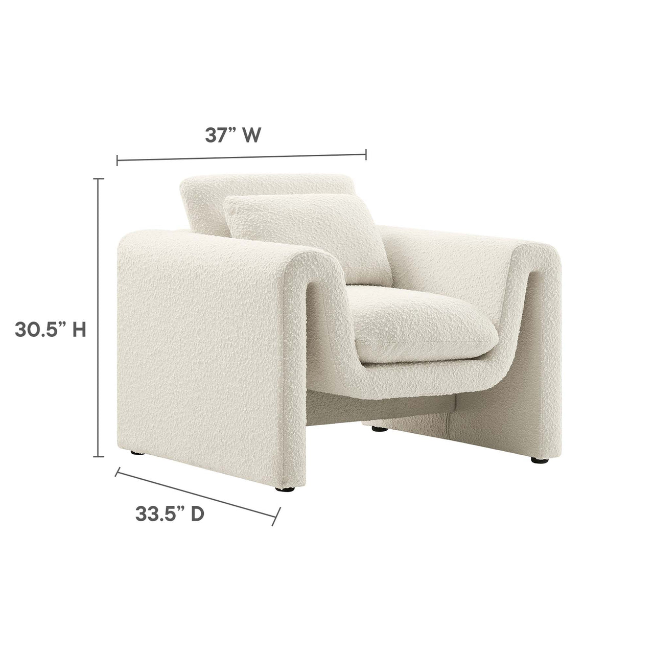 Jorwyn Boucle Accent Chair, Ivory