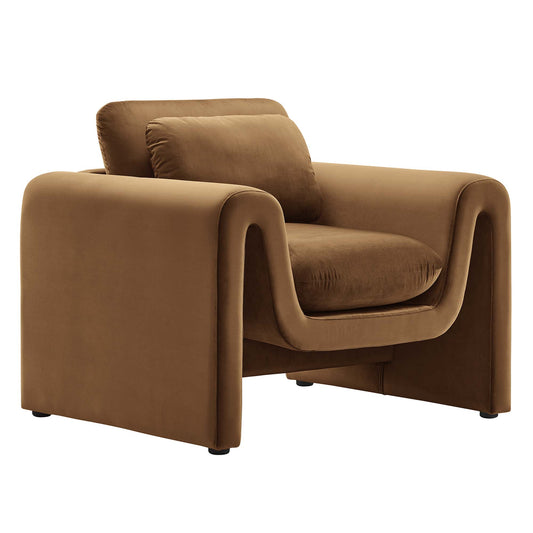 Jorwyn Velvet Accent Chair, Brown