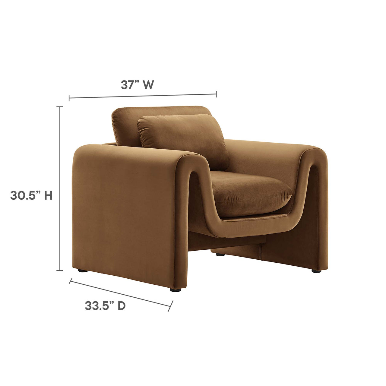 Jorwyn Velvet Accent Chair, Brown