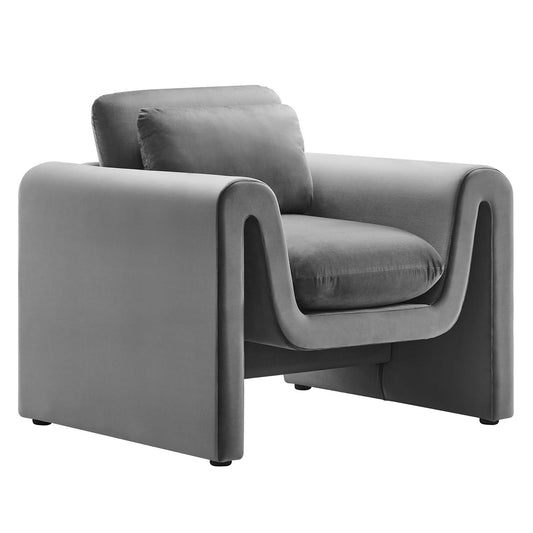 Jorwyn Velvet Accent Chair, Gray