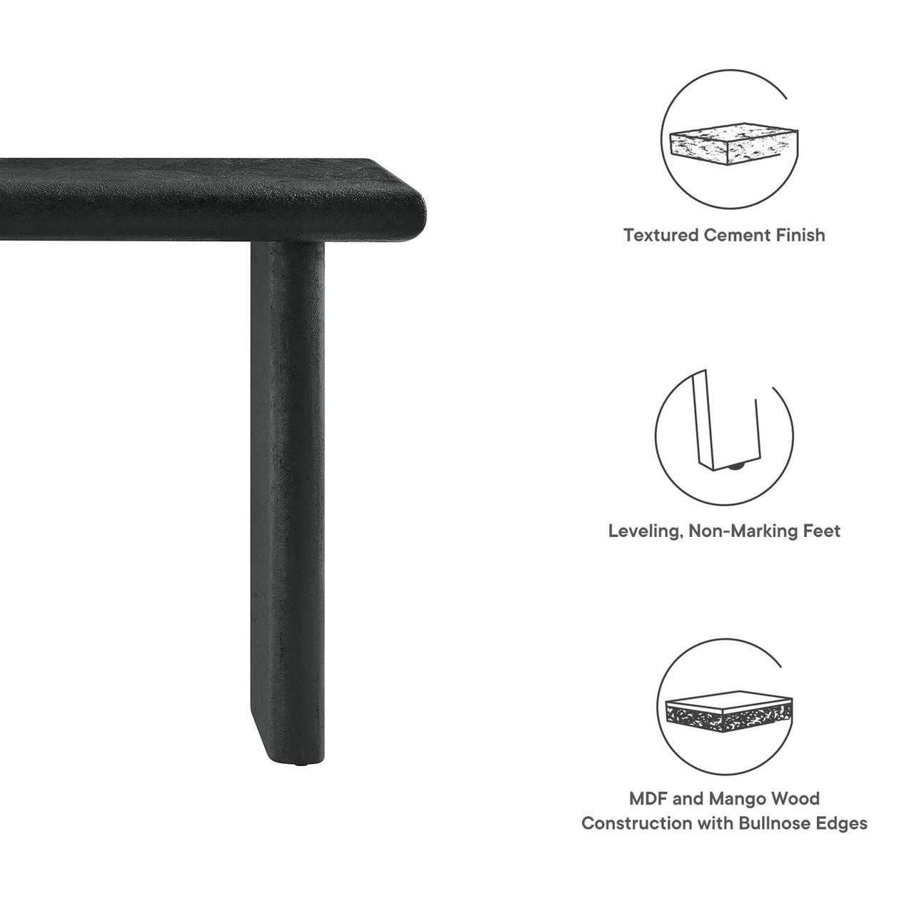 Earthcast Console Table, Black