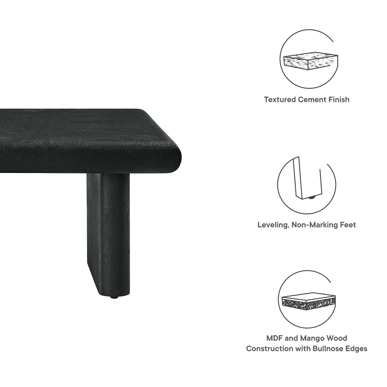 Earthcast Coffee Table, Black