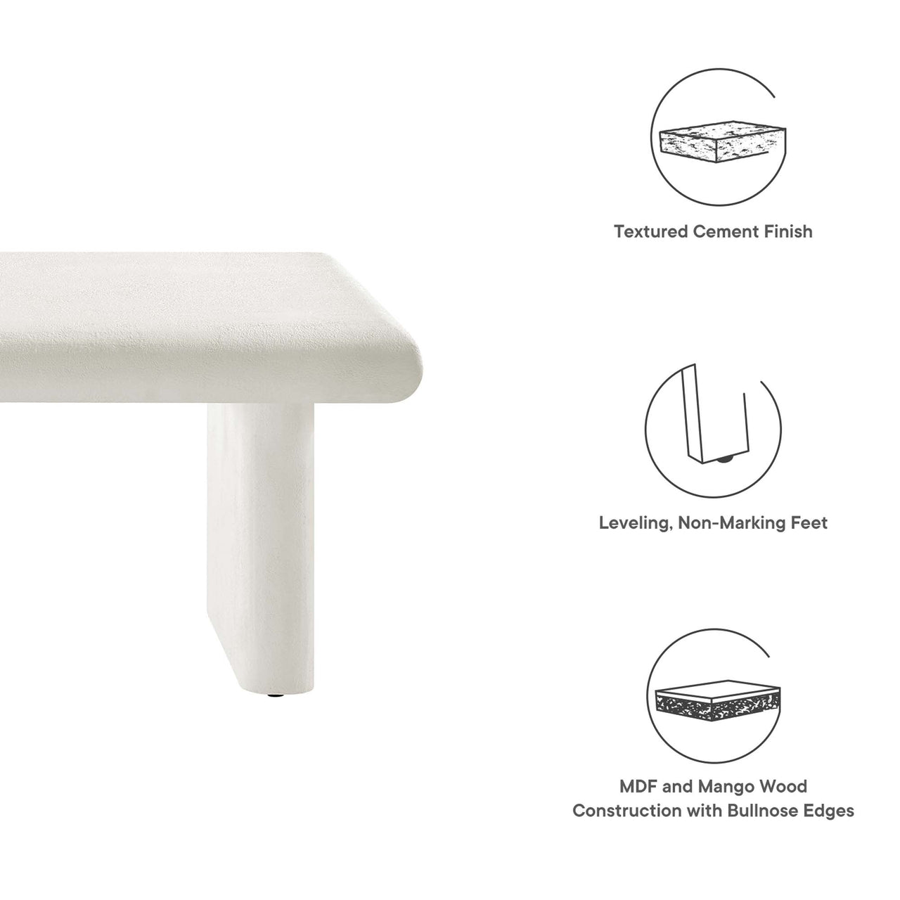 Earthcast Coffee Table, White