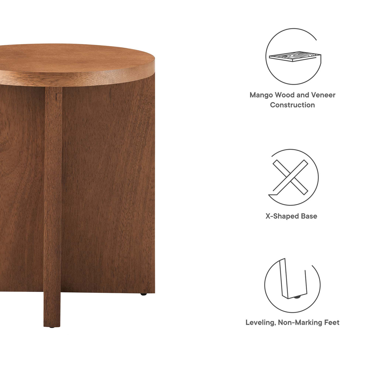 Arithmetic Side Table, Walnut