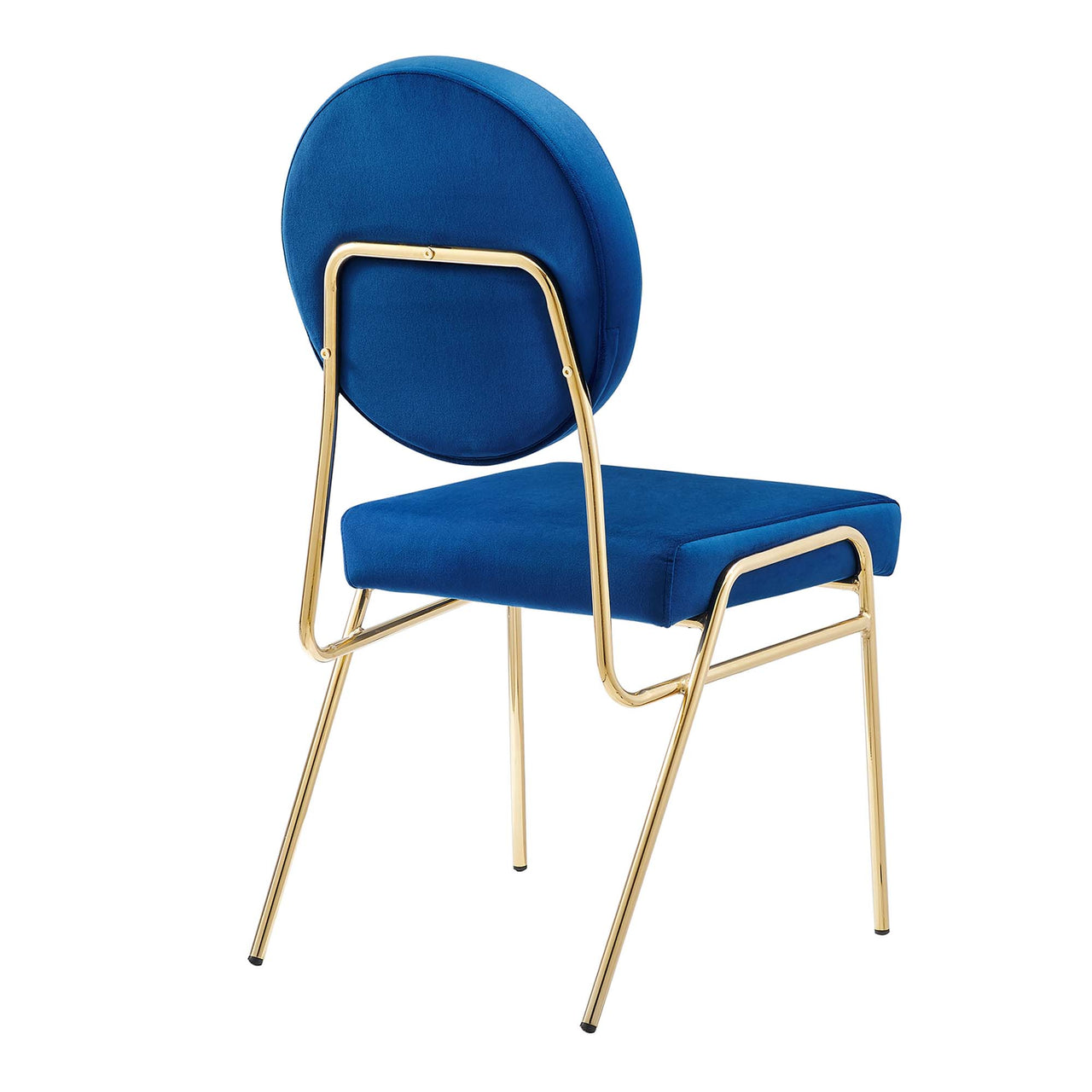 Cressa Luxe Velvet Side Chairs Set of 2, Gold & Navy