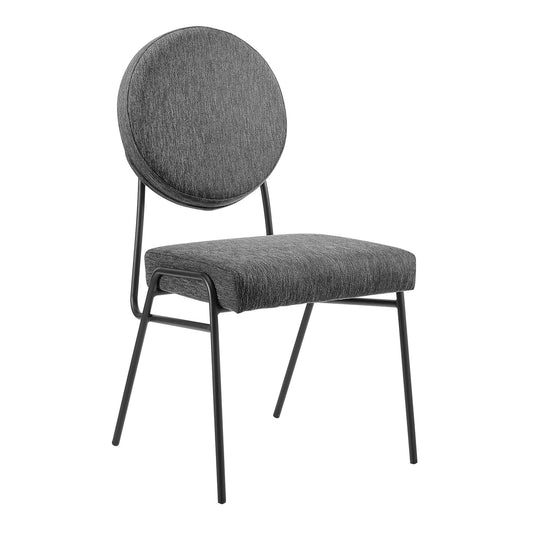 Cressa Luxe Fabric Side Chairs Set of 2, Black & Charcoal
