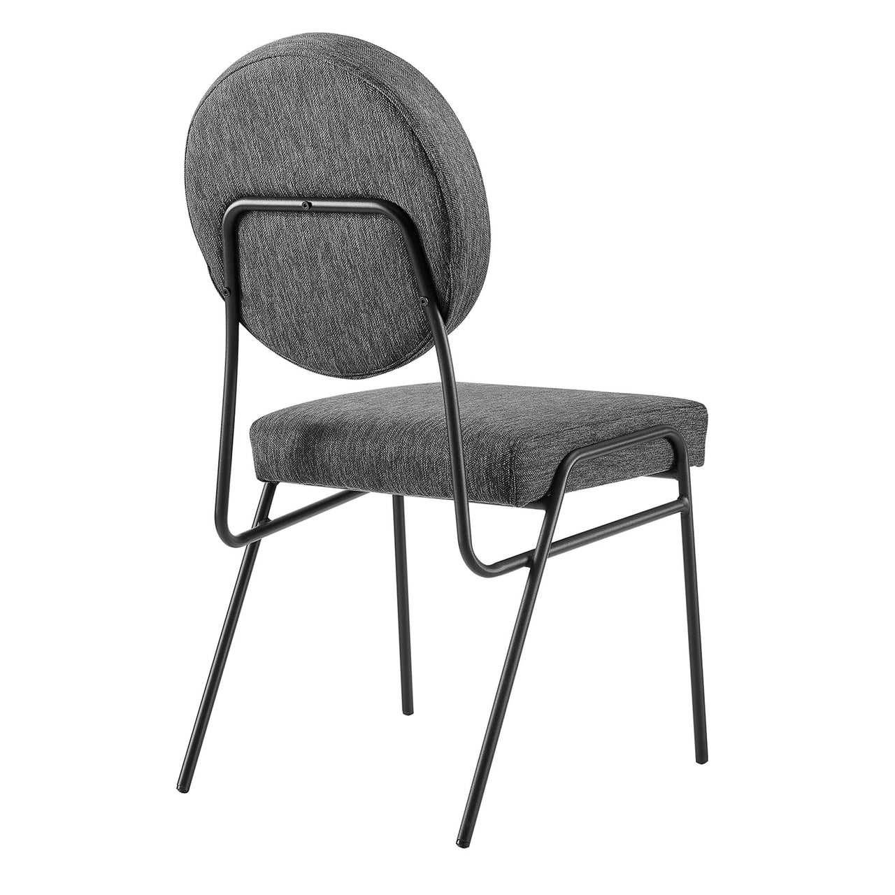 Cressa Luxe Fabric Side Chairs Set of 2, Black & Charcoal