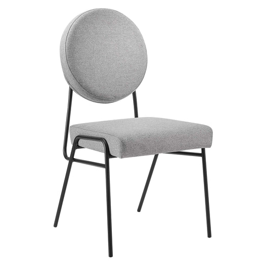 Cressa Luxe Fabric Side Chairs Set of 2, Black & Light Gray