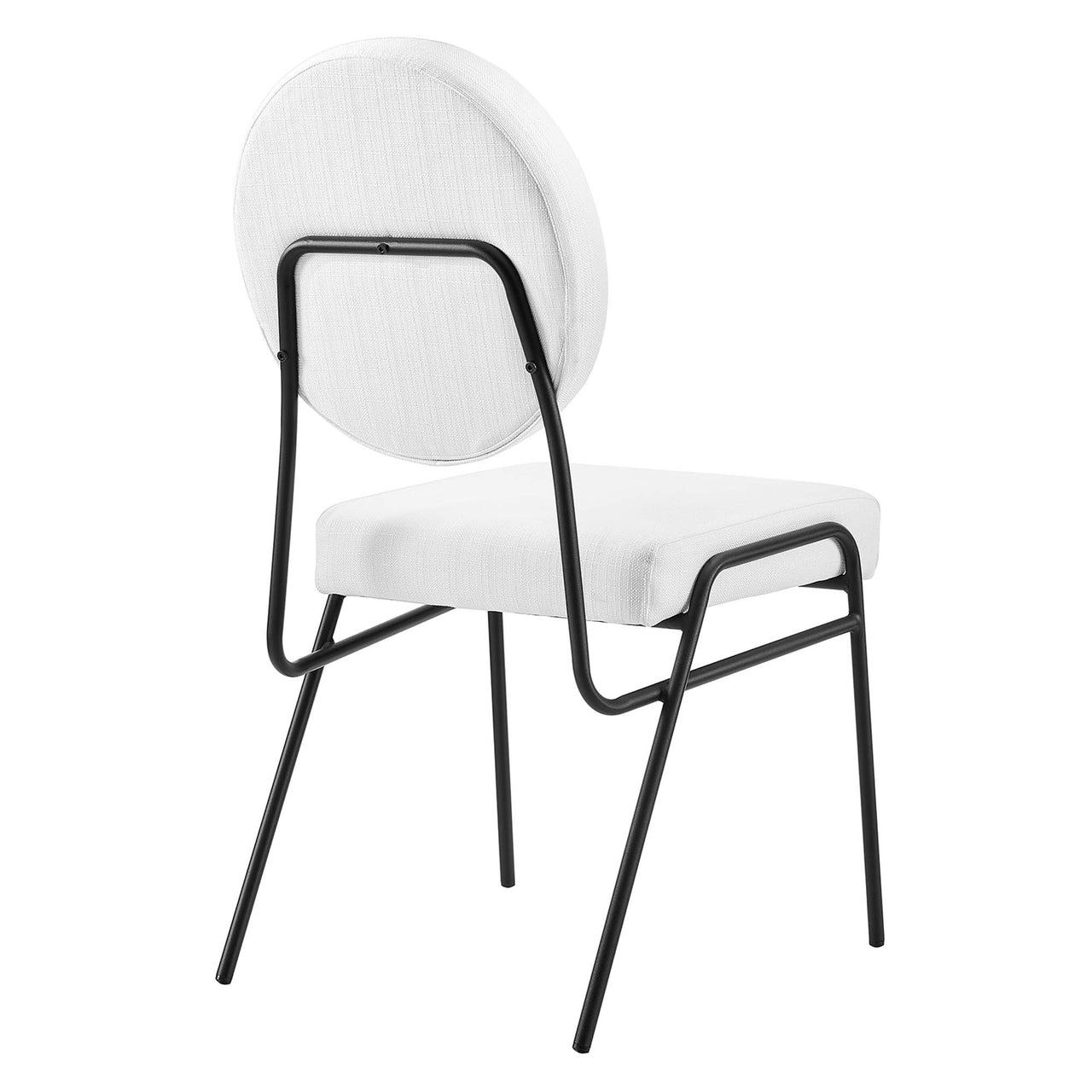 Cressa Luxe Fabric Side Chairs Set of 2, Black & White
