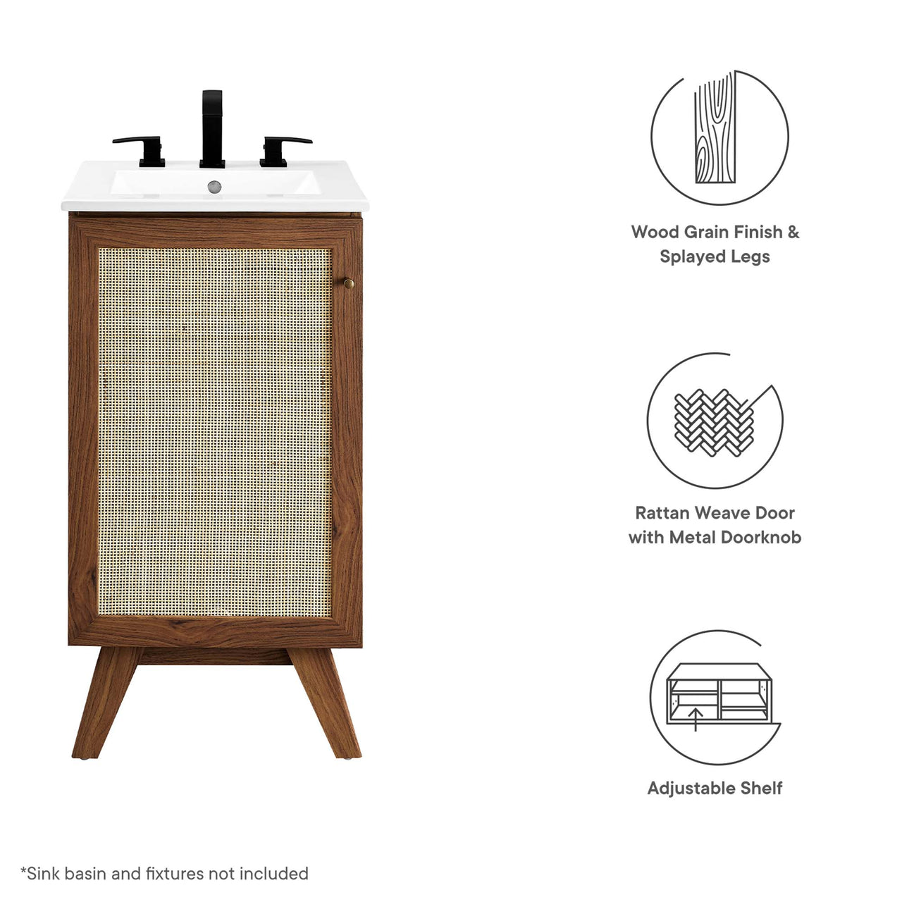 Marra Vanity Base with Storage, Extra Small, Walnut