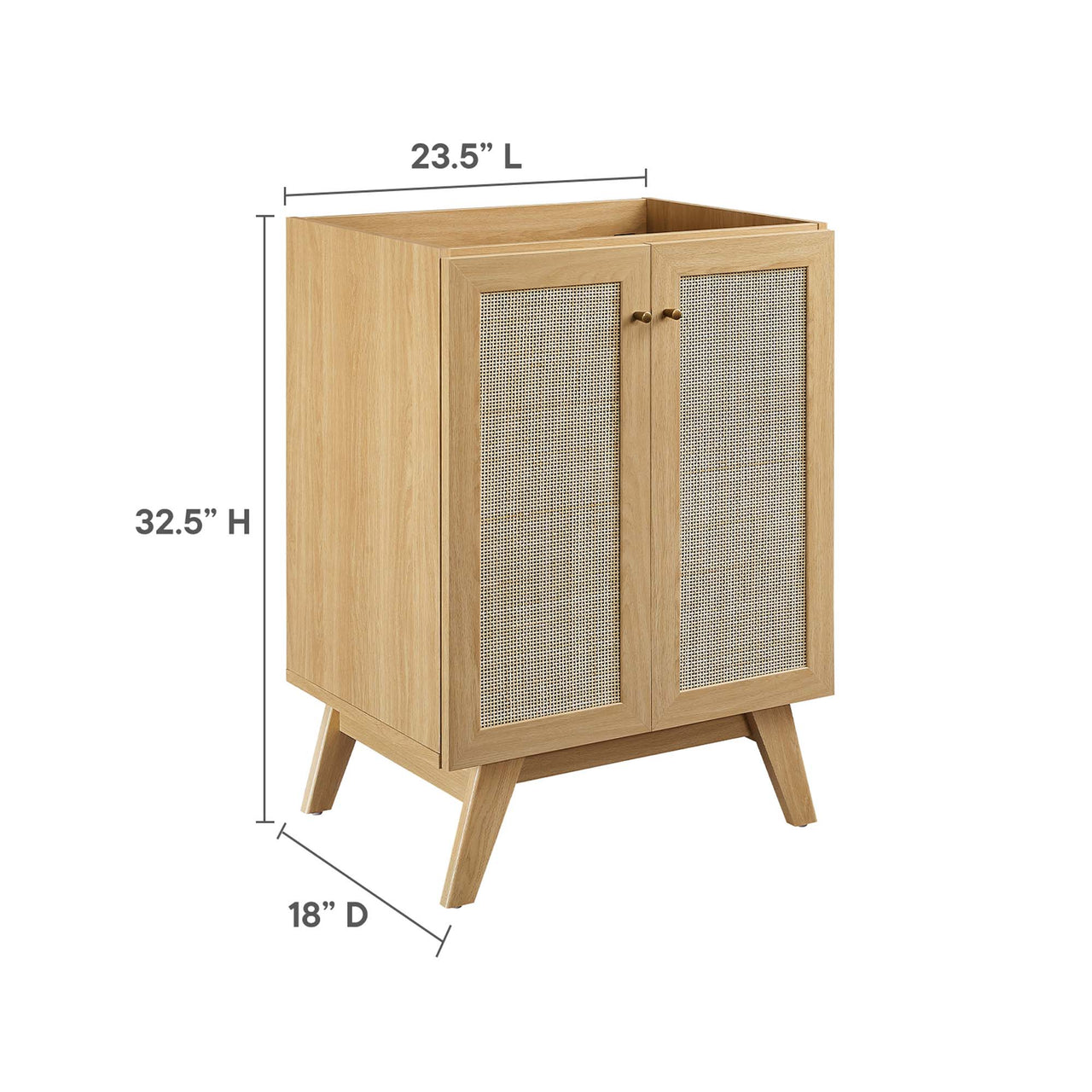 Marra Vanity Base with Storage, Small, Oak