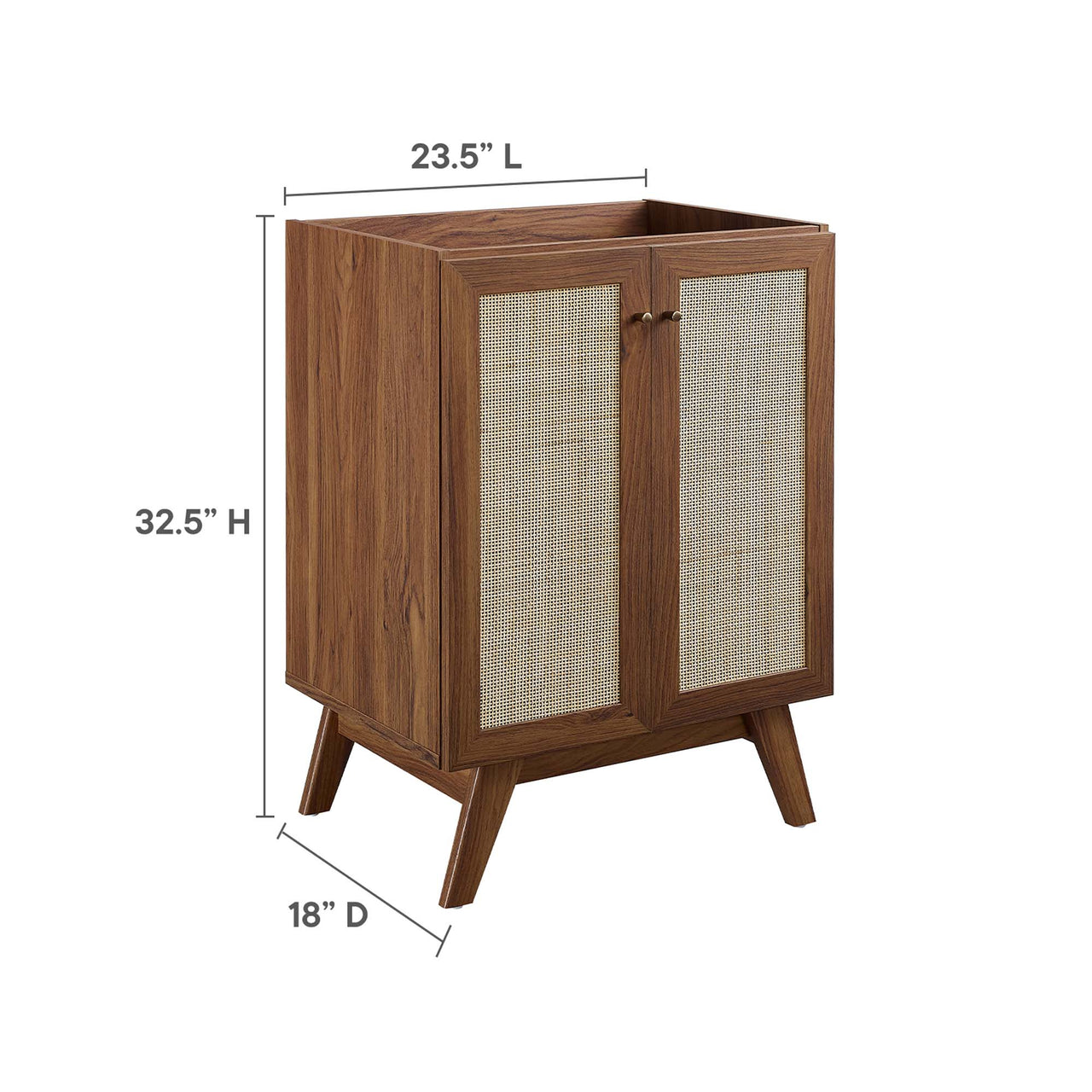 Marra Vanity Base with Storage, Small, Walnut