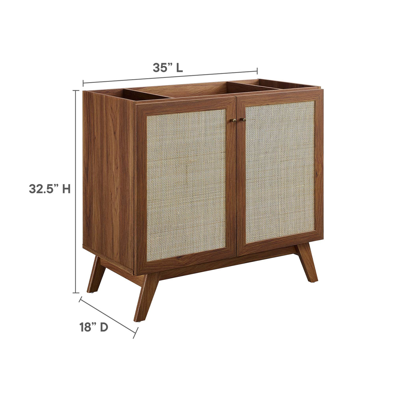 Marra Vanity Base with Storage, Large, Walnut