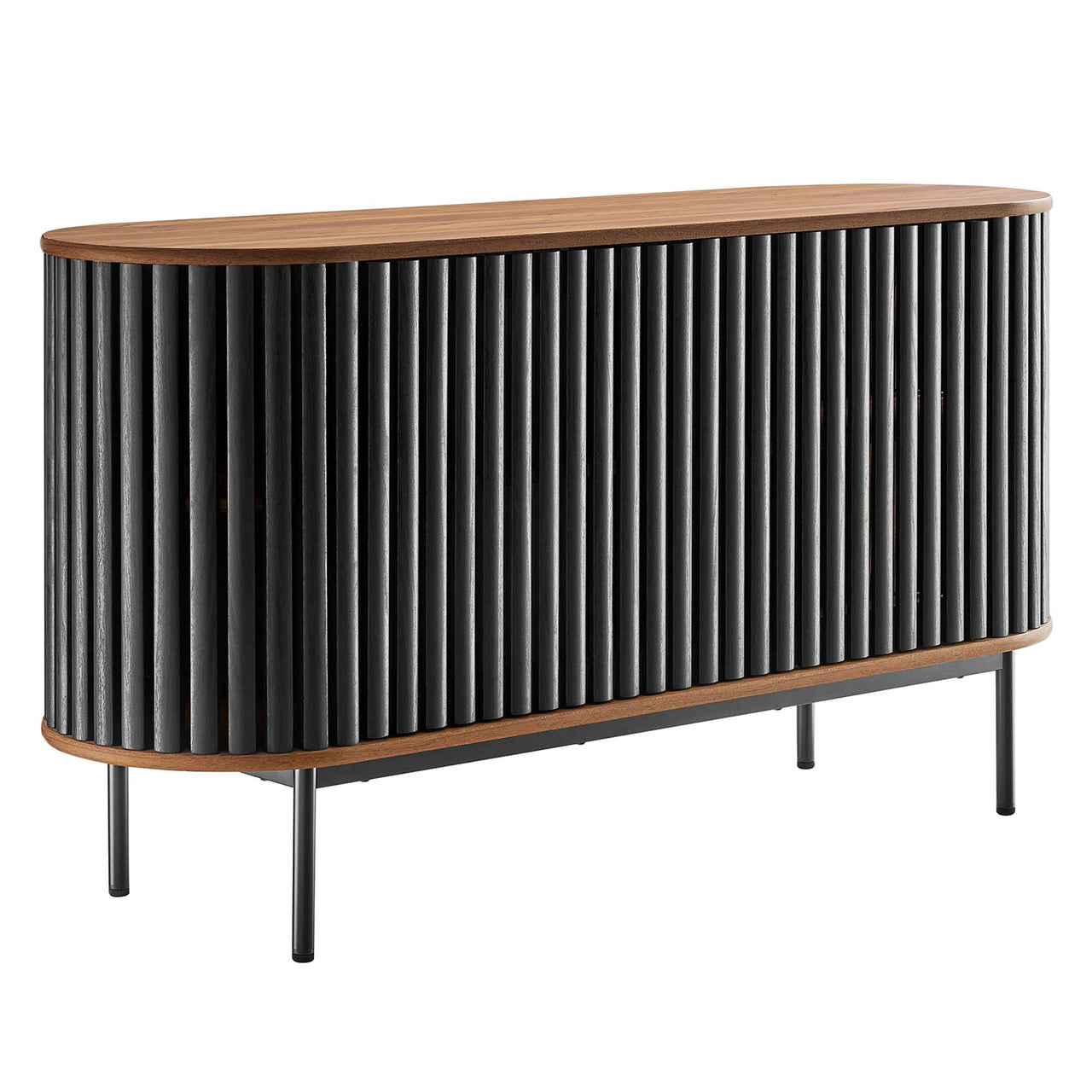 Strathen Oval Sideboard | TV Stand, Walnut & Black